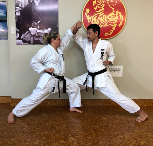 Kanazawa Nobuaki Kancho and Tracy Goddard Sensei